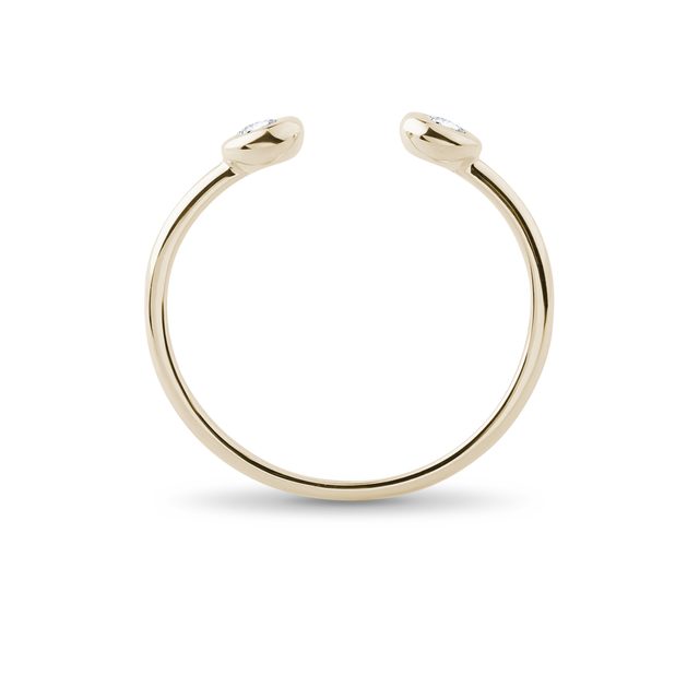 OTEVŘENÝ ZLATÝ PRSTEN S BEZEL DIAMANTY - PRSTENY S DIAMANTY - 