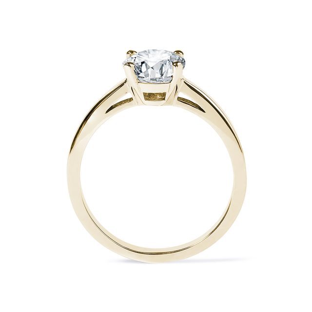 ZÁSNUBNÍ PRSTÝNEK S 1CT DIAMANTEM VE ŽLUTÉM ZLATĚ - ZÁSNUBNÍ PRSTENY S LAB GROWN DIAMANTY - 