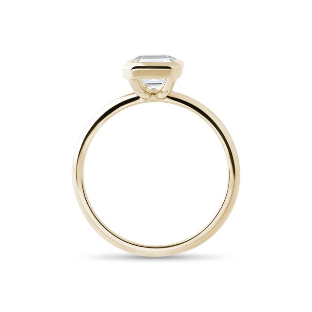 YELLOW GOLD RADIANT CUT DIAMOND RING - RINGS WITH LAB-GROWN DIAMONDS - 