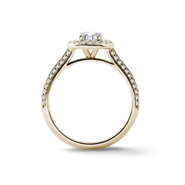 YELLOW GOLD PAVÉ SET DIAMOND RING - DIAMOND ENGAGEMENT RINGS - 