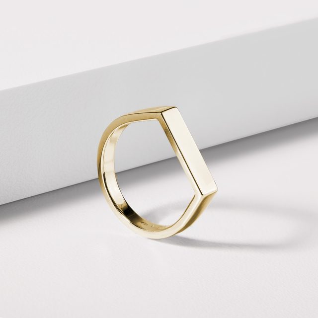 BREITER GELBGOLDRING MIT GERADER OBERFLÄCHE - RINGE GELBGOLD - 