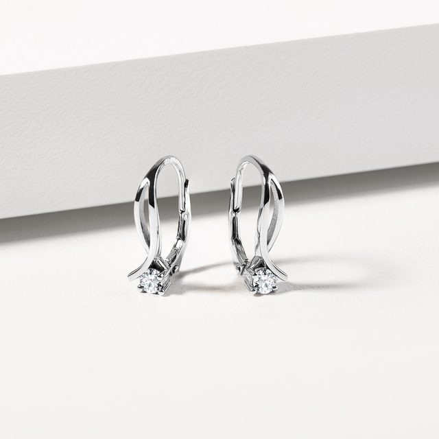 OHRRINGE MIT GOLDBAND UND DIAMANTEN IN WEISSGOLD - OHRRINGE DIAMANT - 