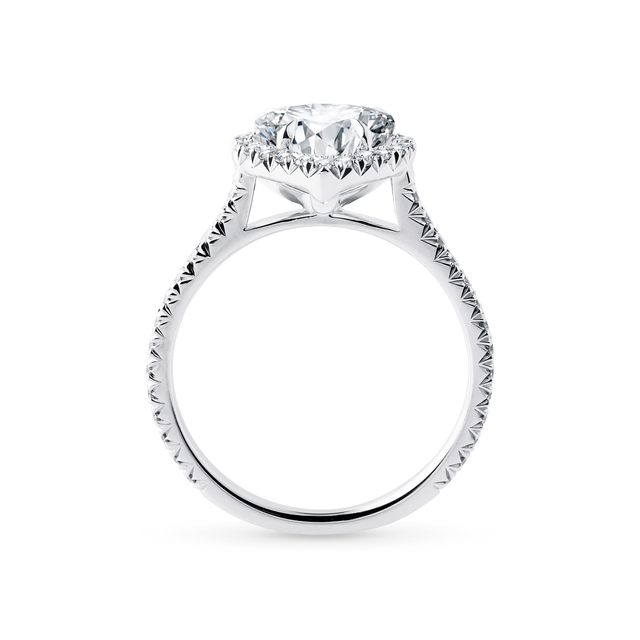 PRSTEŇ S DIAMANTOVÝM SRDCOM V 14K BIELOM ZLATE - PRSTENE S LAB-GROWN DIAMANTMI - 