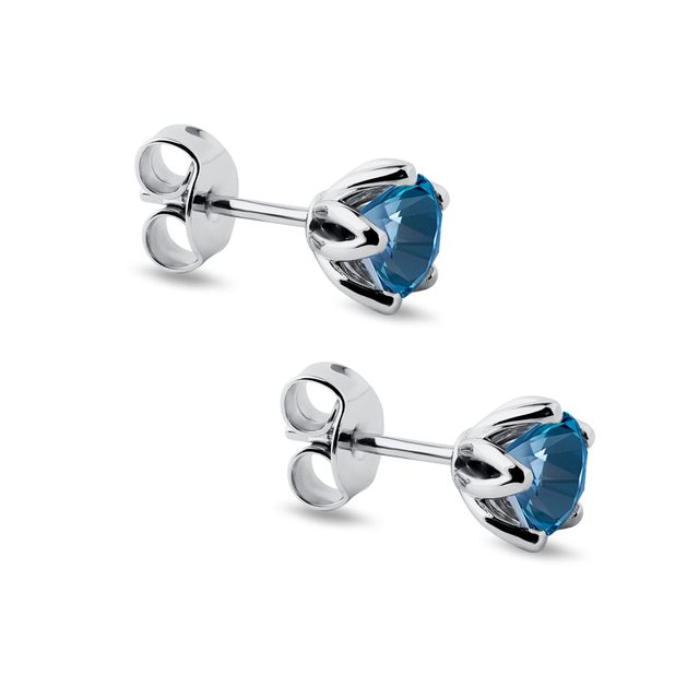 OHRSTECKER MIT LONDONER TOPAS IN WEISSGOLD - OHRRINGE TOPAS - 