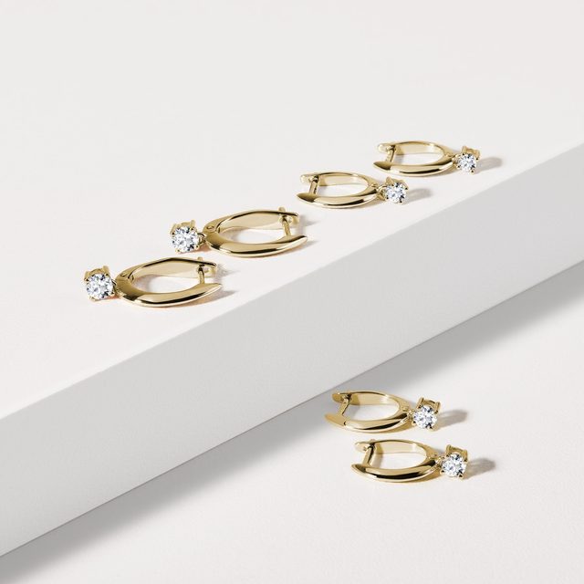 GOLDOHRRINGE MIT DIAMANTEN - OHRRINGE DIAMANT - 