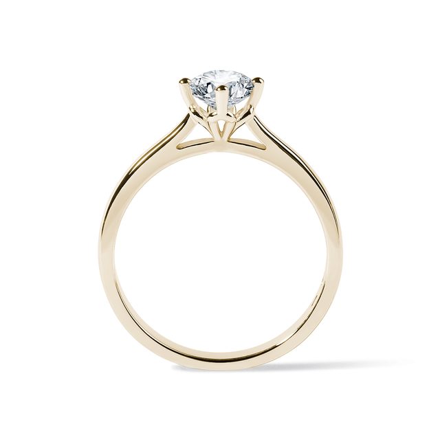 VERLOBUNGSRING AUS 14K GELBGOLD MIT 0,5CT DIAMANT - RINGE MIT LAB GROWN DIAMANTEN - 