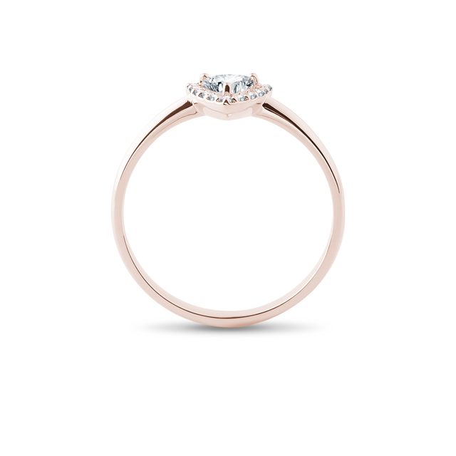 PRSTEN S DIAMANTEM V BRUSU TRILION V RŮŽOVÉM ZLATĚ - DIAMANTOVÉ ZÁSNUBNÍ PRSTENY - 