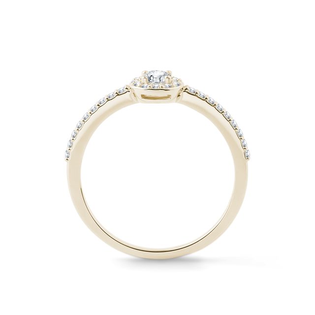 ZÁSNUBNÝ PRSTEŇ ZO ŽLTÉHO ZLATA S DIAMANTMI - DIAMANTOVÉ ZÁSNUBNÉ PRSTENE - 