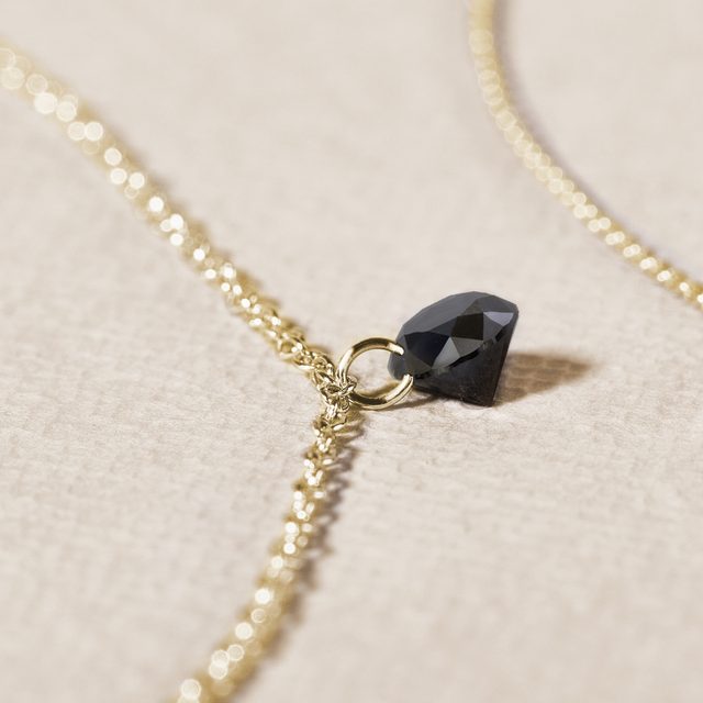 NÁRAMEK NOIR S ČERNÝM DIAMANTEM VE ŽLUTÉM ZLATĚ - NÁRAMKY S DIAMANTY - 