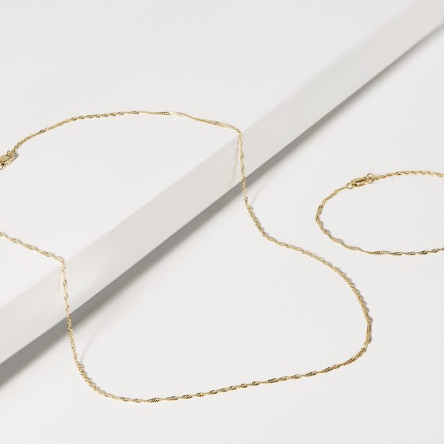 BRANSOLETKA TYPU SINGAPUR Z 14KT ŻÓŁTEGO ZŁOTA - BRANSOLETKI Z ŻÓŁTEGO ZŁOTA - 