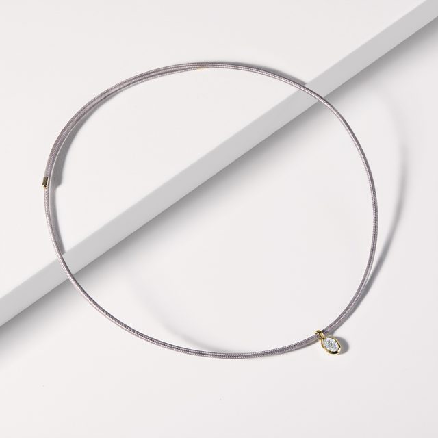 ANHÄNGER MIT 0,69 CT OVALEM LABORDIAMANT IN GELBGOLD - MAGNETISCHE HALSKETTEN - 