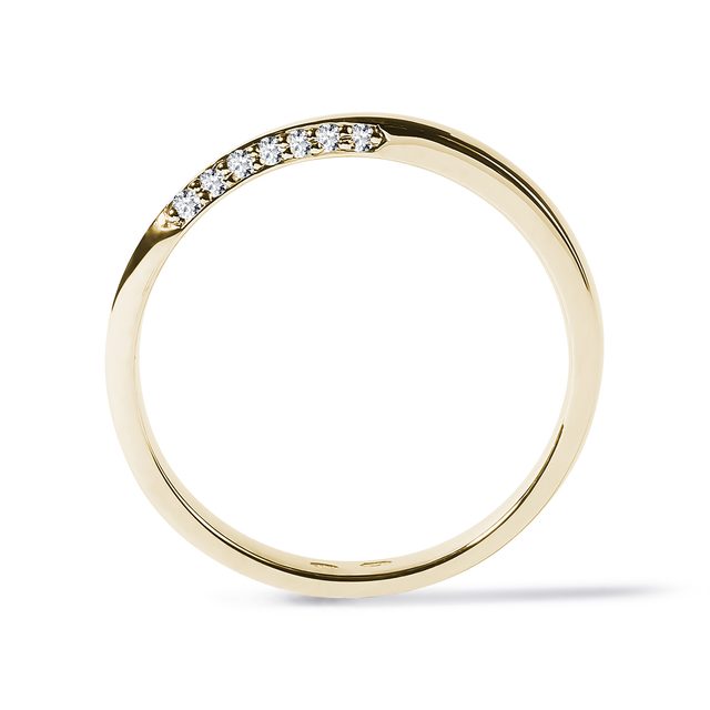 WAVE WEDDING RING WITH DIAMONDS IN GOLD - WOMEN'S WEDDING RINGS - 