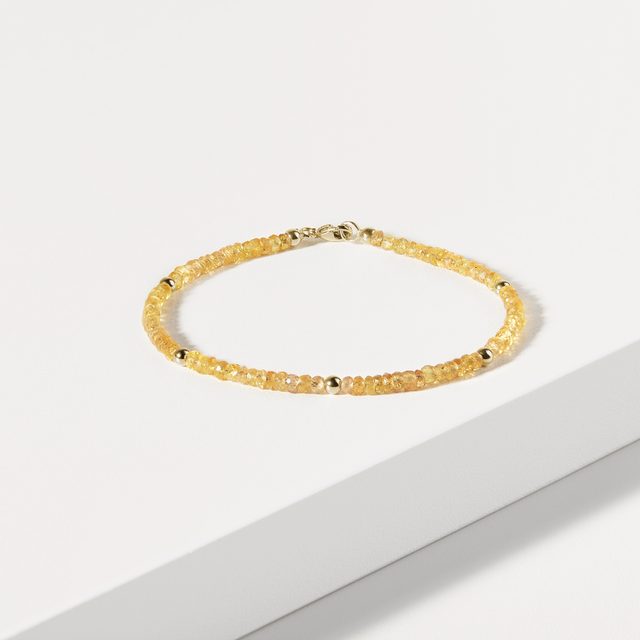 BRACELET EN OR JAUNE ET SAPHIRS JAUNES - BRACELETS AVEC MINÉRAUX - 