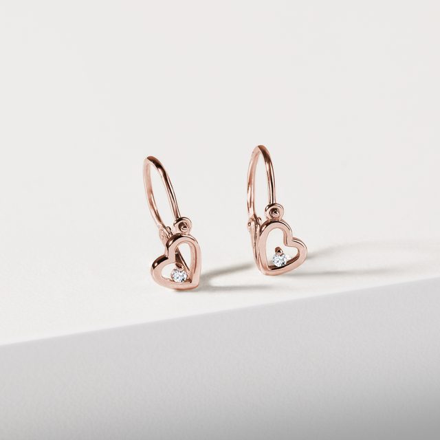 KINDER-HERZOHRRINGE IN ROSÉGOLD - OHRRINGE KINDER - 