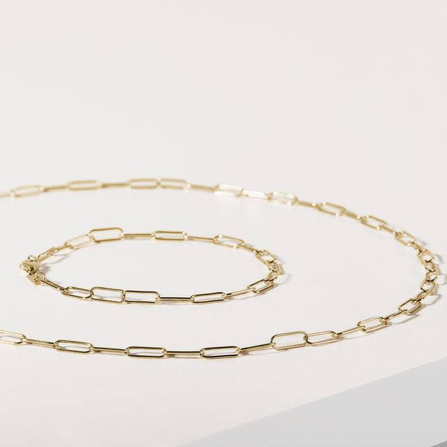 ARMBAND AUS 14 KT GOLD IM BÜROKLAMMER DESIGN - ARMBÄNDER AUS GELBGOLD - 