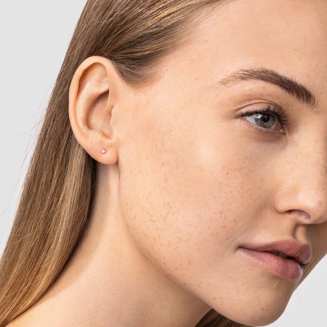 BRYLANTOWE KOLCZYKI SZTYFTY W RÓŻOWYM ZŁOCIE - DIAMENTOWE KOLCZYKI SZTYFTY - 