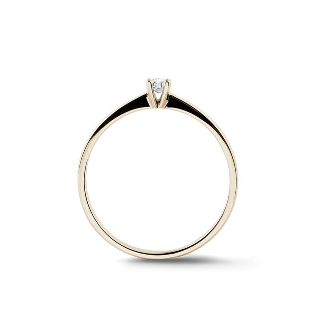 ANNEAU MINIMALISTE D'OR JAUNE AVEC DIAMANT - TAILLE BRILLANT - 