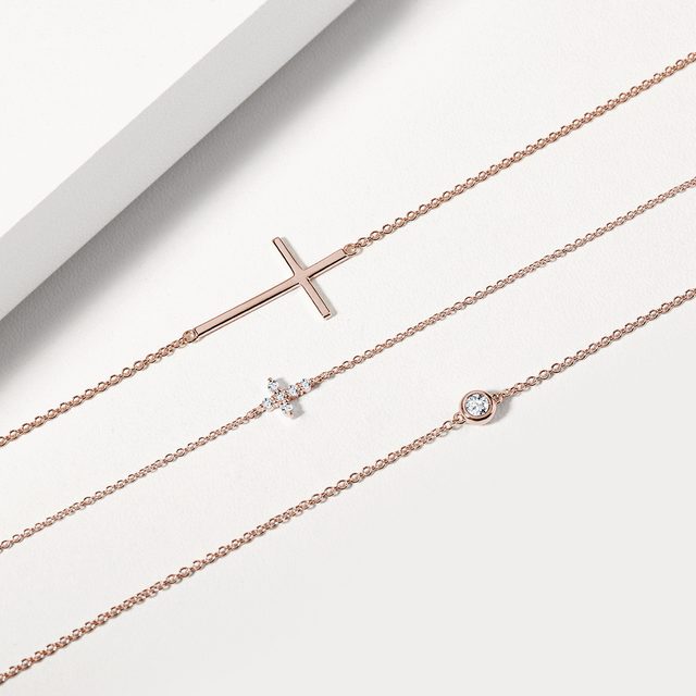 ROSE GOLD BRACELET WITH DIAMOND - DIAMOND BRACELETS - 