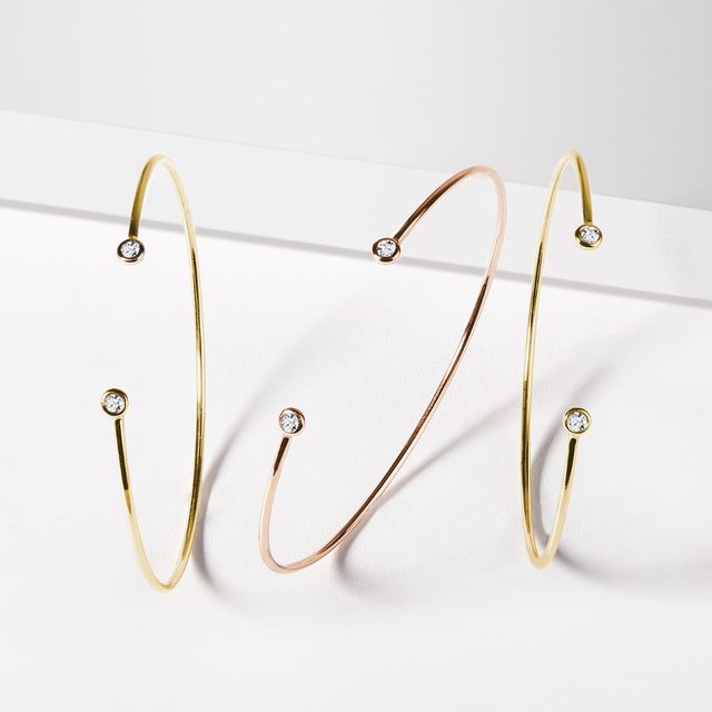 ARMBAND AUS ROSÉGOLD MIT LÜNETTE DIAMANTEN - ARMSPANGEN - 