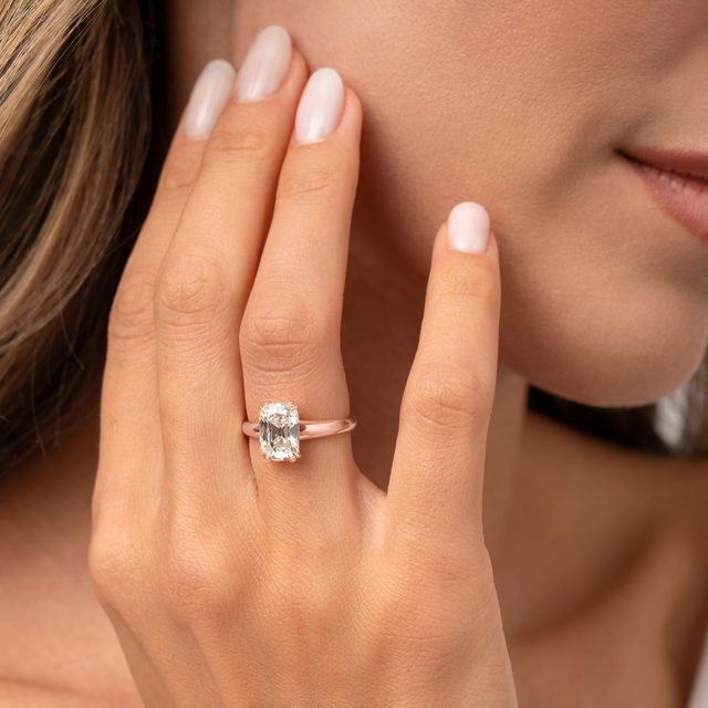 RING MIT 2 CT LABORDIAMANT IM OLD MINE SCHLIFF IN ROSÉGOLD - RINGE MIT LAB GROWN DIAMANTEN - 