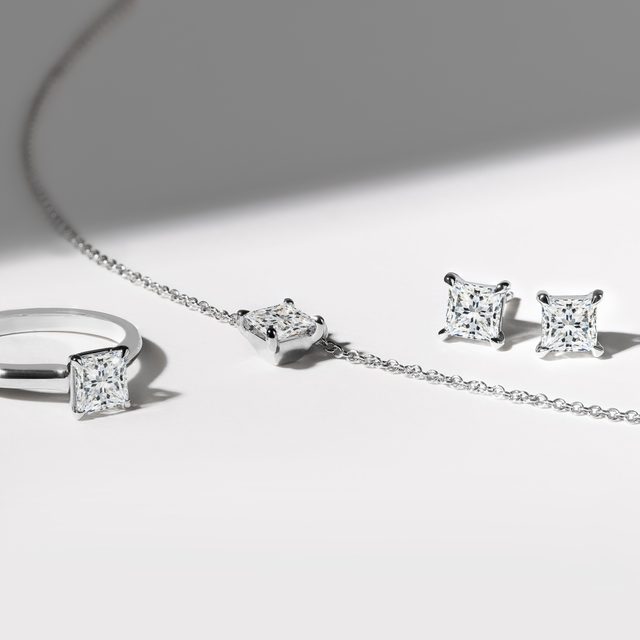 LAB GROWN DIAMOND NECKLACE IN 14K WHITE GOLD - DIAMOND NECKLACES - 
