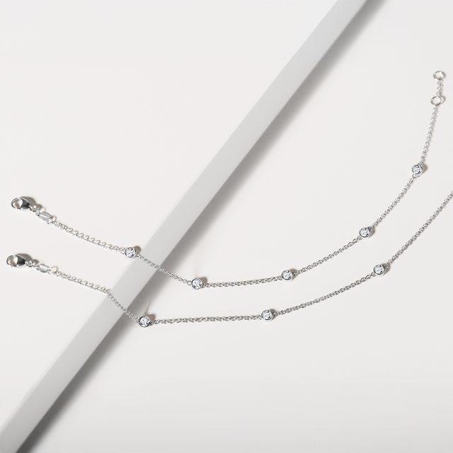 BRACELET EN OR BLANC ET DIAMANTS - BRACELETS AVEC DIAMANTS - 