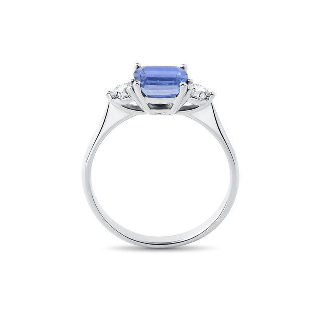 RING MIT TANSANIT UND DIAMANTEN IM BRILLANTSCHLIFF AUS WEISSGOLD - RINGE TANSANIT - 