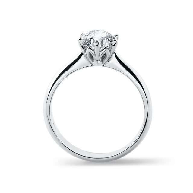 BAGUE EN OR BLANC AVEC DIAMANT DE SYNTHÈSE 1 CARAT - BAGUES AVEC DIAMANTS DE SYNTHÈSE - 