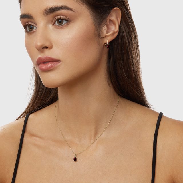 COLLIER EN OR AVEC DIAMANTS ET GRENAT - COLLIERS AVEC GRENAT - 