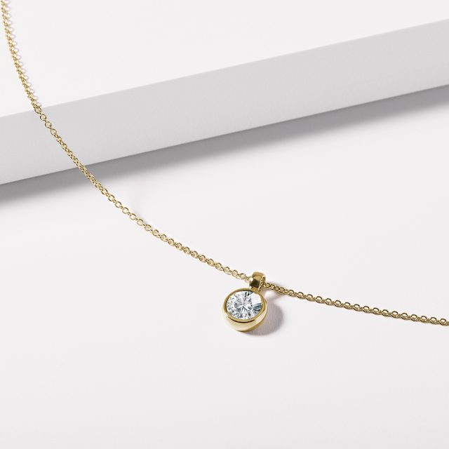HALSKETTE MIT RUNDEM LABOR-DIAMANT IN GELBGOLD - KETTEN MIT DIAMANTEN - 