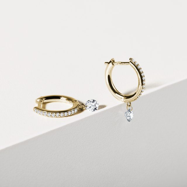 LAB GROWN DIAMOND EARRINGS IN YELLOW GOLD - DIAMOND EARRINGS - 