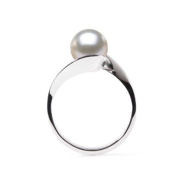 BAGUE EN OR BLANC ET PERLE D'AKOYA - BAGUES EN PERLES - 