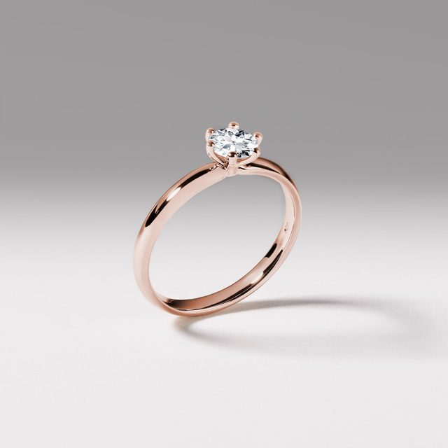 0,5CT DIAMANTVERLOBUNGSRING IN ROSÉGOLD - VERLOBUNGSRINGE MIT BRILLANT - 