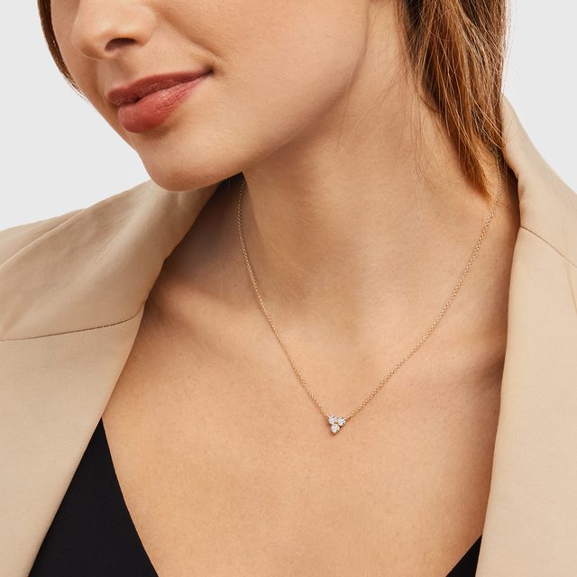 DIAMOND NECKLACE IN ROSE GOLD - DIAMOND NECKLACES - 