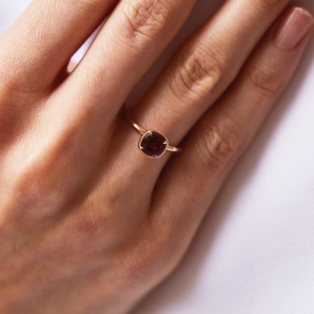 RHODOLIT RING IN ROSÉGOLD - RINGE EDELSTEINE - 
