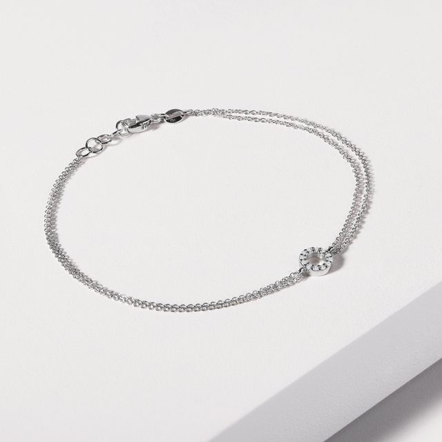 BRACELET EN OR BLANC AVEC DIAMANTS - BRACELETS AVEC DIAMANTS - 