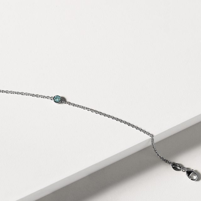 ARMBAND MIT BLAUEM DIAMANT IN WEISSGOLD - ARMBÄNDER MIT DIAMANTEN - 