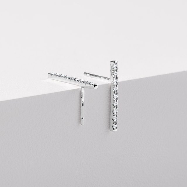 MINIMALISTISCHE DIAMANTOHRRINGE AUS WEISSGOLD - OHRRINGE DIAMANT - 