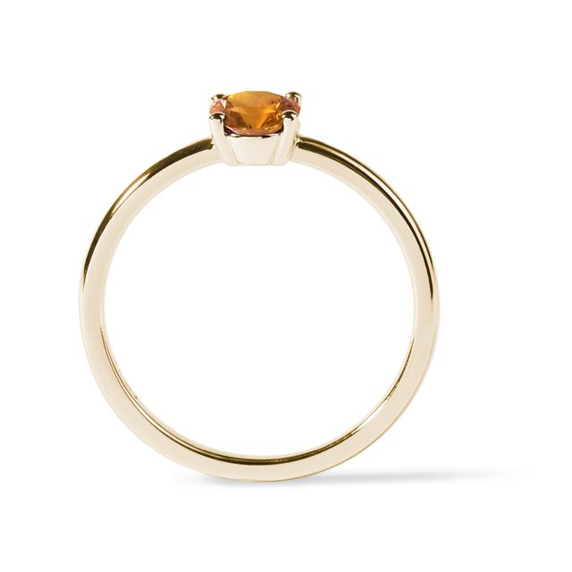 BAGUE EN OR JAUNE ET CITRINE DE MADÈRE TAILLE OVALE - BAGUES EN CITRINE - 