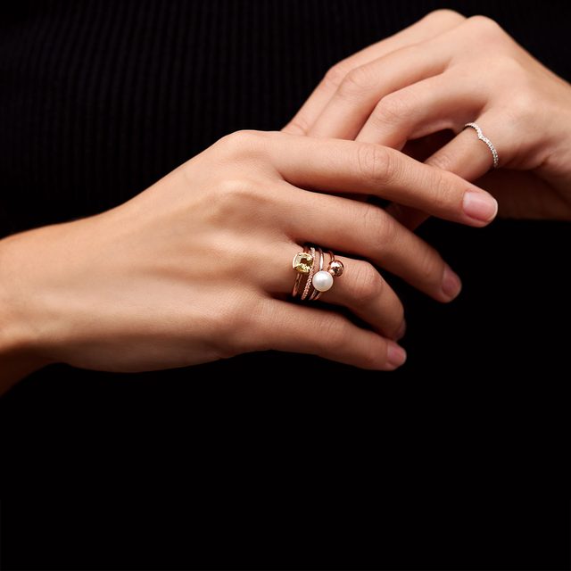 RING AUS ROTGOLD MIT SÜSSWASSERPERLE - PERLEN RINGE - 