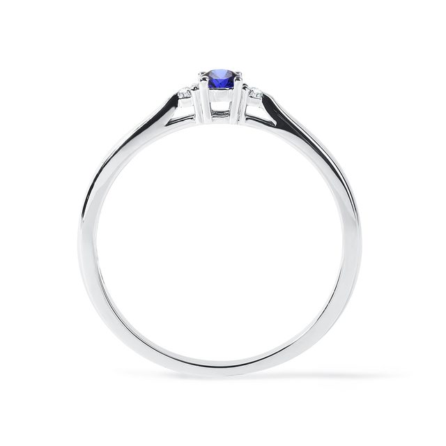 BAGUE AVEC SAPHIR ET DIAMANTS - BAGUES DE FIANÇAILLES EN SAPHIR - 