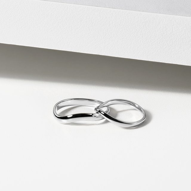 BAGUE EN OR BLANC POUR HOMMES - ALLIANCES DE MARIAGE HOMMES - 