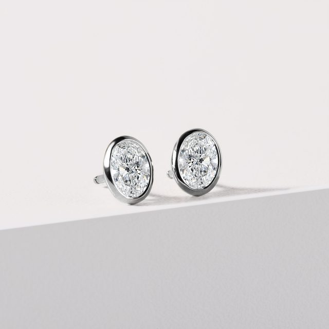OHRRINGE MIT OVALEN LABOR-DIAMANTEN IN WEISSGOLD - OHRSTECKER DIAMANT - 