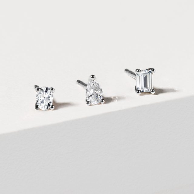 EINZELNER OHRRING MIT SMARAGD DIAMANT IN 14KT WEISSGOLD - EINZELNE OHRRINGE - 