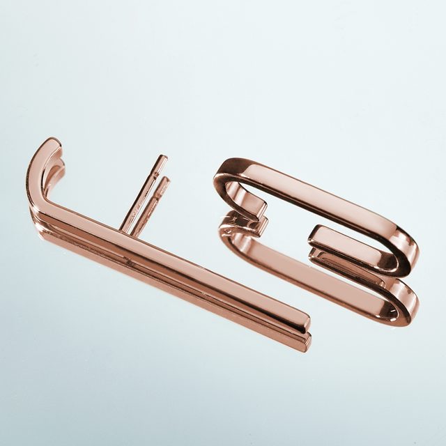 KOLCZYK Z RÓŻOWEGO ZŁOTA NA JEDNO UCHO - POJEDYNCZY KOLCZYK - 