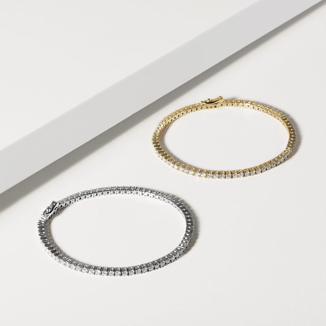 LUX 14K YELLOW GOLD DIAMOND TENNIS BRACELET - TENNIS BRACELETS - 