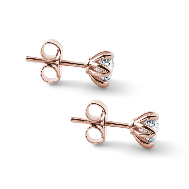 DIAMANT-BLUMEN-OHRSTECKER AUS ROSÉGOLD - OHRSTECKER DIAMANT - 