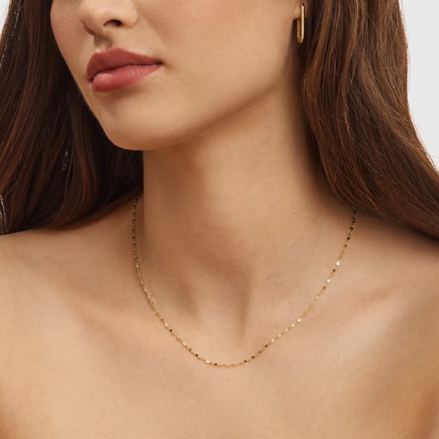 45 CM LIP CHAIN IN 14K YELLOW GOLD - GOLD CHAINS - 