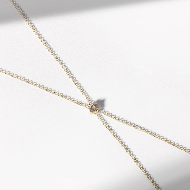 CHAMPAGNE DIAMOND BRACELET IN YELLOW GOLD - DIAMOND BRACELETS - 