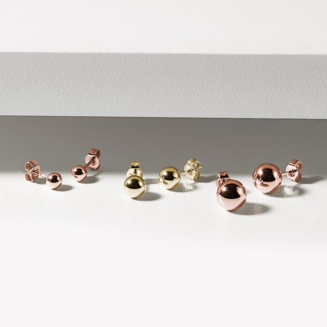 ZARTE KUGELOHRRINGE IN ROSÉGOLD - OHRRINGE ROSÉGOLD - 